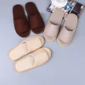 【WEJA】1Pair Hotel Slippers Thickened Disposable Home Guest Indoor Slippers Open Toe Non-slip Couple Travel Slippers. 