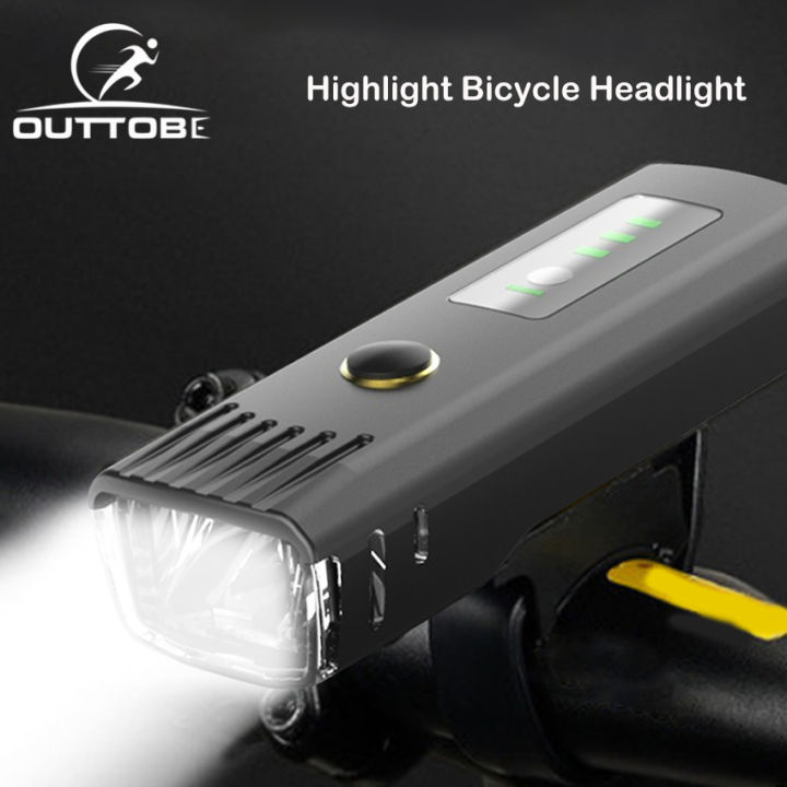 Outtobe Bicycle Light 4 Light Modes Smart Bike Light Cycling Front Headlight Lamp Rechargeable USB Charging Bike Lamp Waterproof LED Headlight 400 lumen Anti-glare MTB Bike Accessories