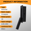 Room Led Lamp Headboard Wall Light Sconce Bed Side Reading Light Recessed Automatic Switch Wall Lamps,Black. 