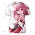 Genshin impact Yae Miko graphic t shirt men women T-shirts casual fashion sexy short sleeve Harajuku summer fashion tops tee Y2K. 