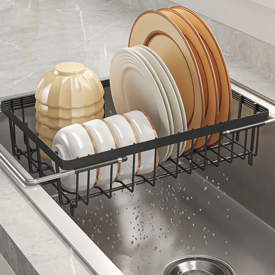 Compact Dish Rack Stainless Steel Dish Drying Rack with Chopstick