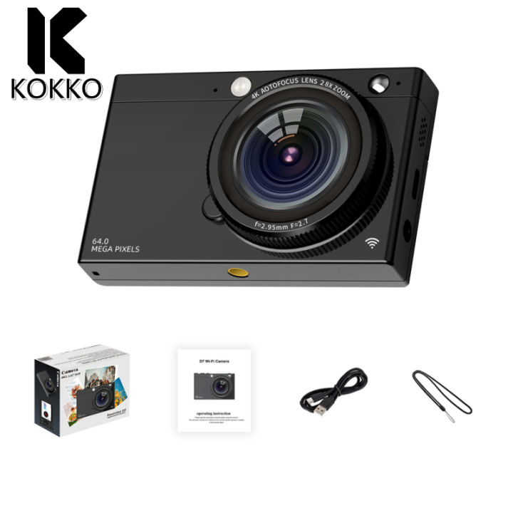 KOKKO D7 4K Digital Camera 2.83 Inches IPS Display Screen HD Camera 28x Optical Zoom Portable Vlogging Camera