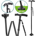 Height Adjustable Walking Stick With LED Lights Magic Cane. 