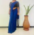 Women Half cotton Handloom Saree/ Office Sari/ Ladies New Fashion Darek Blue Saree. 