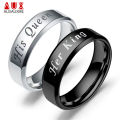 【Topnotch Store】Auxauxme 6mm Her King His Queen Ring For Jewelry Black Stainless Steel Couple Rings Day Gift. 