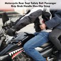 Motorcycle Back Seat Safety Armrest, Passenger Grip Grab Handle Non-Slip Strap Seat Belt Protection. 