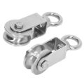 2 X Cable Pulley Wheels 360°Stainless Steel Pulley Roller Built In Dual Bearings. 