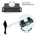 Motion Sensor Switch, 12V 24V PIR Sensor LED Switch Controller for Flexible LED Strips Light, 2 Pack. 