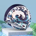 Not-Too-Tight Fabric Men's and Women's Swimming Cap Long Hair Printing Head Cover for Swimming Only Cap Not Waterproof and Sun Protection. 
