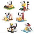 Nano Blocks Snoopy Small Scene Lego Building Blocks Cartoon Creative Assemble DIY model Room decoration Toys Gifts. 