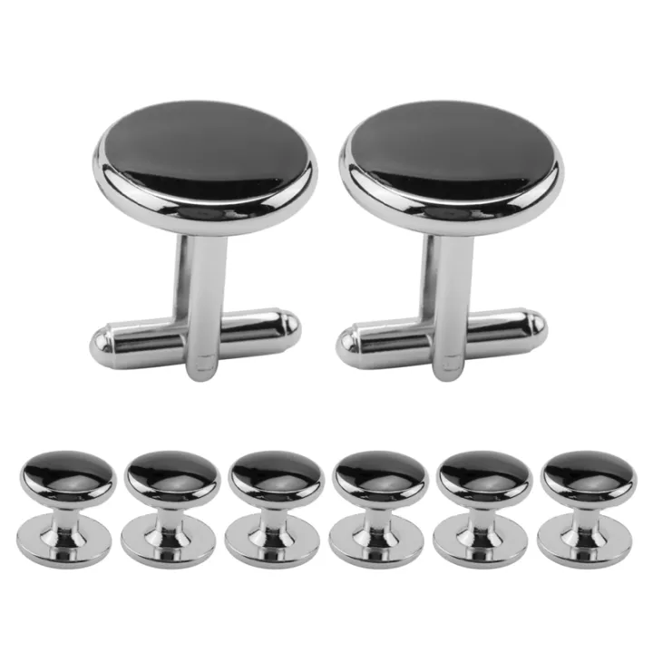 Cufflinks and Studs Set for Tuxedo Shirts 2 Cufflinks and 6 Studs