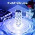 USB Rechargeable Rose Diamond Lamp for Bedside Acrylic LED Touch Table Light 3D Projection 16 Colors Night Lights Crystal Table Lamp. 