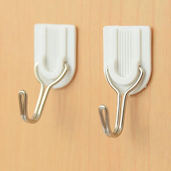 6pcs/lot Self Adhesive Clothes Hook Strong Kitchen Bath Suction Wall Hanger Hook Wall Door Holder Bathroom Towel Hanger