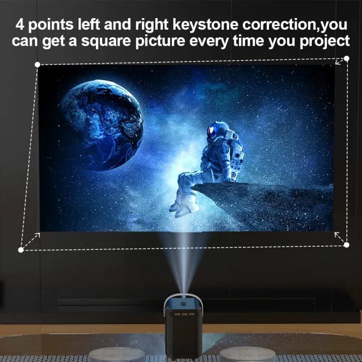 HONGTOP%20Android%20Smart%20Mini%20Projector%20300ANSI%20Lumen%20Portable%20Projector%204K%20with%20WIFI%20Bluetooth%201080P%20Home%20Movie%20Theater%20Beamer%20Smart%20Projector%206W%20Dual%20Stereo%20Speakers%201080P%20Home%20Theater%20200%20Inch%20Giant%20Screen%20Black%204GB%2064GB%20ABS%20for%20Indoor%20Video%20Projector%20-%20Image%206