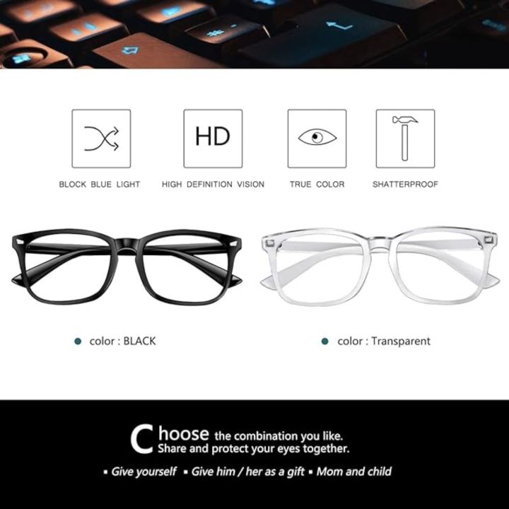 Blue Rays Filter Computer Glasses Cooling Glasses Frame For Men & Women's