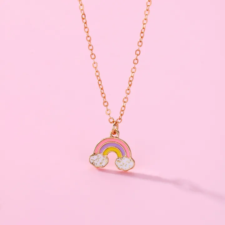 Kidlove%20Cute%20Necklaces%20For%20Teen%20Girls%20Kids%20Sweet%20Heart-shaped%20Star%20Cloud%20Pendant%20Clavicle%20Chain%20Necklace%20Birthday%20Gift%20-%20Image%204