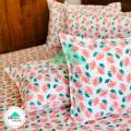Peach Perfect - 100% Egyptian Cotton Flat Bed Sheet with 4 Pillow Covers - Comfortable Bedding Set by The Beds Online. 