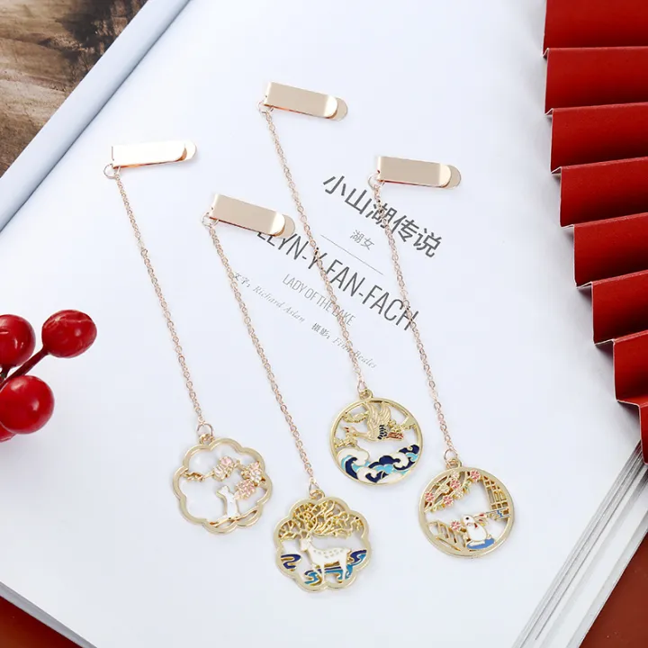 RHS Online 1PCS Crane Deer Series Metal Bookmark for Book Holder Bookmark Share Book Markers Tab Decoration