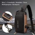 Chest Bag for Men Crossbody Bag Waterproof USB Shoulder Bag Anti-Theft Travel Messenger Chest Sling Pack Fashion Luxury Designer Airport Traveling  Bag. 