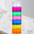 Creative 7-cell Packaging Box Cylindrical 7-cell Rotating Color Transparent Portable Packaging Box. 
