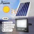 Auoyo Solar Powered Flood Light LED Solar Light Outdoor Rem-ote Control Waterproof Wall Solar Powered Flood Lamp For Garden Street Landscape Spotlight Multi-function Garden Lighting Street Lamp. 