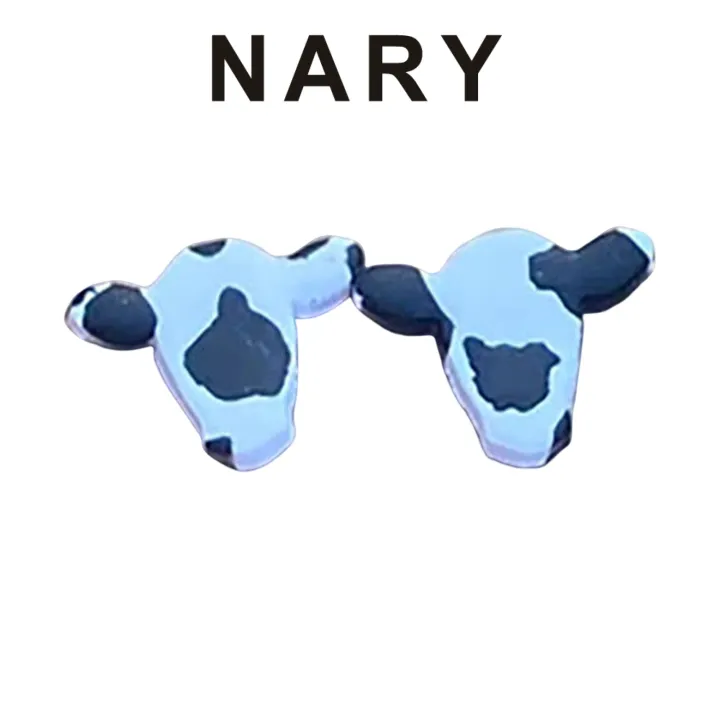 1 Pair Ear Studs Acrylic Cute Small Solid Personality Gift Hypoallergenic Dairy Cow Shape Women Earrings Fashion Jewelry