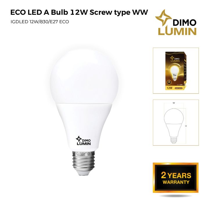 LUMIN ECO LED - 12W Warm White Screw Type