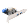 Desktop PCI-E to USB 3.0 Expansion Card With Interface USB 3.0 Dual Ports 20-pin Front Connector For Windows XP / Vista / 7 / 8 / 10 AC328. 