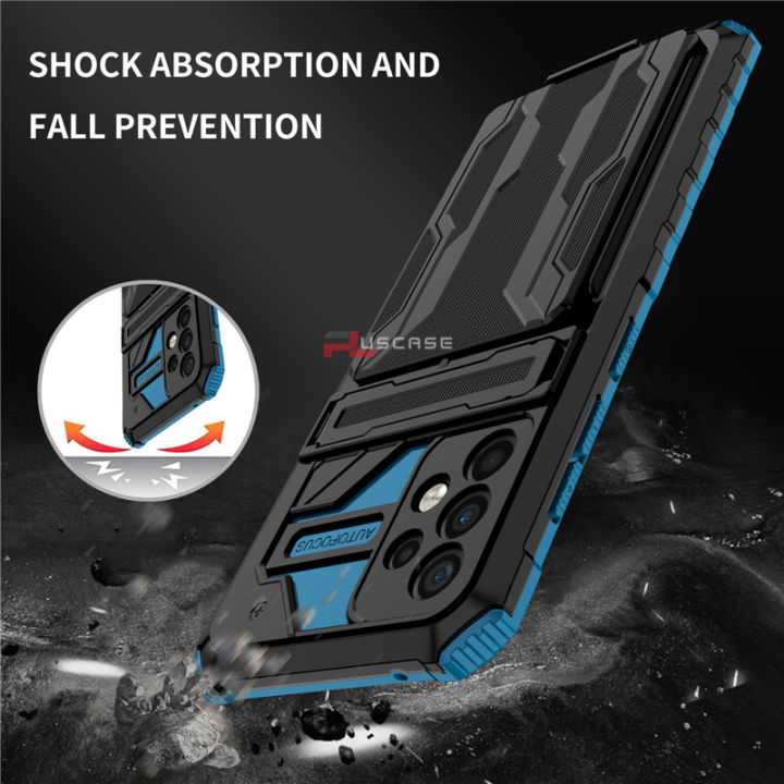 PlusCase%20for%20Samsung%20Galaxy%20A52%20/%20A52s%205G%20Case%20Card%20Slot%20Holder%20Lens%20Protect%20Casing%20Kickstand%20Shockproof%20Phone%20Back%20Cover%20-%20Image%205