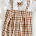 Gentle Baby Boys Summer Clothing Plaid Cotton Short Sleeved Infants Romper Casual. 