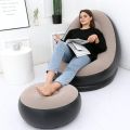 Folding Portable Inflatable Sofa Chair Flocking Lounge Chair with Electric Air Pump Leisure Lazy Couch for Indoor Living Room Outdoor Balcony Backyard Camping (2KG Weight). 
