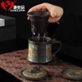 Kanglepin Purple Sand Tea Cup High-End Personal Dedicated with Cover Strain Tea and Water Separation New Chinese Three Mu Pottery Tea Caddy. 