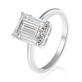 925 Sterling Silver 8 * 10mm 4-carat High Carbon Diamond Ring for Women's Sparkling Wedding Party Jewelry Gift. 