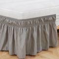 Bed Skirts,Wrap Around Bed Skirts with Adjustable Belts for Twin Beds 15 Inches Drop, Elastic Dust Ruffles, Easy Fit Wrinkle & Fade Resistant Silky Luxurious Fabric. 