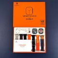 FENDIOR S100 ULTRA 9 7 IN 1 STRAP BIG DISPLAY WIRELESS CHARGING JELLY CASE WITH 7 STRAPS BLUETOOTH CALLING ULTRA SMARTWATCH. 