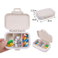 3 Grids Tablets Organizer Container Travel Pill Box with Seal Ring Portable Small Box Wheat Straw Medicines Storage Container. 