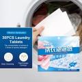 30Pcs/Bag Laundry Tablets Sheets Easy Dissolve Strong Deep Laundry Detergent Cleaning Detergent Laundry Soap For Washing Machine. 