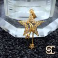 Gold Plated Pendant Star Pendant For Ladies With White Stone Fashion Stylish Rich Look Pendant For Women. 