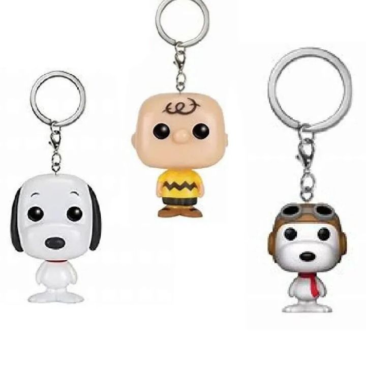 funko pop keychain Pops Keychain Peanuts Snoopy Charlie Brown Vinly Figure Funkoe Figure Toys GiftsBalloons