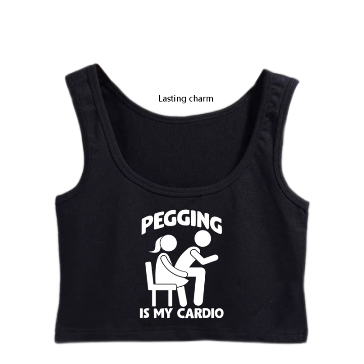 【Popular】Lasting charm pegging is my cardio Dominatrix Mistress Crop Top