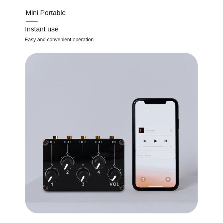 TM400%20Mini%204%20Channel%20Stereo%20Line%20Mixer%20Audio%20Mixer%204In1Out%20for%20Studio%20Recording%20Low%20Noise%20Small%20&%20Sophisticated%20Audio%20Passive%20Mixer%20-%20Image%207