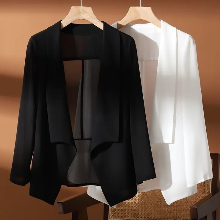 %E3%80%90Hot%20ticket%E3%80%91%20Women%20Blazers%20New%20Summer%20chiffon%20cardigan%20short%20shawl%20thin%20shirt%20sun%20protection%20solid%20color%20suit%20coat%20-%20Image%202