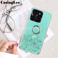 For Honor X6A case Shiny Ring Glitter Soft Transparent Holder Stand Back Cover with ring Stars Moon Girls Cover For Honor X6A Back Cover Phone Cases. 