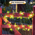 Auoyo 2M / 5M Fake Vines with 20 / 50 LED  Outdoor String Lights Artificial Plants Patio Decor Hanging Fake Ivy Greenery Garland Plants Fake Leaves For Balcony Decor / Outdoor Wall Decor / Garden Decor / Party. 
