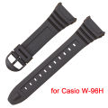 Rubber Watchband for Casio W-96H Watch Strap Accessories PU Plastic Silicone Bracelet with Special Interface Men Sport Wristband. 