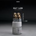1:64 Resin Gilding Lion Simulation Miniature Model Sand Table Scene Props Hand-Made Micro Racket Villain Ornament Decoration. 