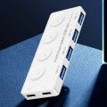 【EleganceWorld】4ports USB 3.0 Data Hub with Individual Touch On/Off Switch and LED Light for Laptop PC Notebook Computer Keyboard Mouse Drop. 