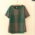 Suit Middle-Aged and Elderly plus-Sized Two Women's Shirt Short Sleeve … Plaid * Summer Wear Mom Female Size Old-Aged Suit ︵ Mom 2024﹄]. 