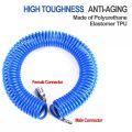 Air Hose 10-Meter Flexible Spiral Recoil Air Pipe Polyurethane Pneumatic Spring Tube for Compressor Air Tool 8mm x 5mm. 