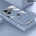 Quiberk for Infinix Smart 8 / Hot 40i Fashion Plating Soft Case Maple Leaf Pattern Square Frame Shockproof Phone Back Cover. 